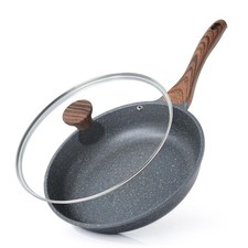 SENSARTE Nonstick Frying Pan Skillet with Lid, Omelet 12.5 Inch, Gray Granite