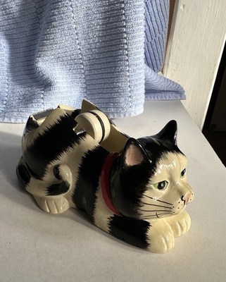 Vintage Resin Black White Cat Tape Dispenser Winterthur Museum