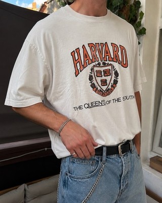 Harvard 90s College T-Shirt Weiß Single Stitch XL Vintage USA