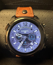 Diesel On DW4D Smart Watch Black Metal Case Brown Leather Band