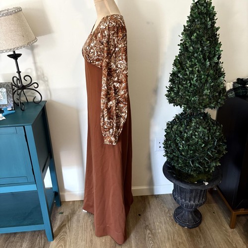 Maxi Vestido Vintage Años 60 Estampado Russo Retro Mod Hippie S - Imagen 4 de 8