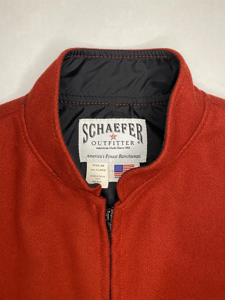 Schaefer Outfitter 905 Wool Vest Men’s XL Red Western Ranch Made in USA Vintage - Image 2 of 4
