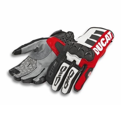 Original Ducati Atacama C2 Unisex Motorradhandschuhe schwarz/rot/weiß 98108805