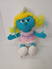 1983 PEYO Wallace Berrie Co. Smurfs SMURFETTE Stuff Plush Toy 11" DOLL