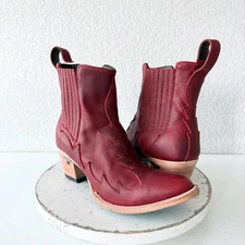 Lane CHELSEA Womens Cowboy Bootie 9.5 Western Red Short Cowgirl Ankle Boots