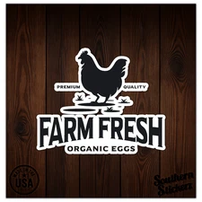 Farm Fresh Organic Eggs - Vinyl Decal Sticker - Car Window Laptop - ebn8615