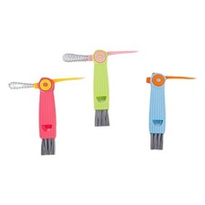 3pcs Kitchen Cleaning Brush Set With Multi Head Nylon Bristles For Baby Bottles