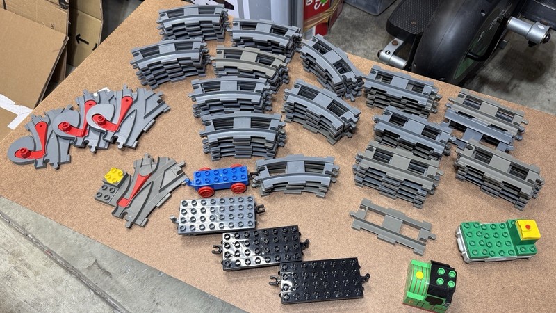 Curved, Straight, And Switching Tracks + Cars And Inoperable Train Engine. 79+Pc