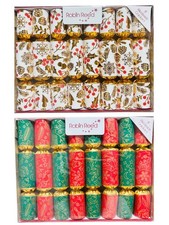 Robin Reed English Holiday Christmas Cracker, Gold / Red, Green 8 pcs Small Size