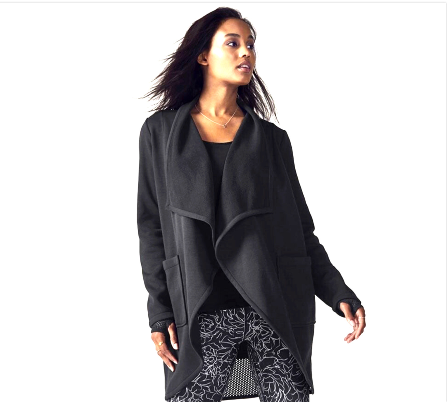 Fabletics Eugenia Open Front Wrap Coat Jacket S B… - image 8
