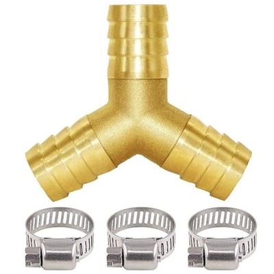 1'' Hose Barb Y Shaped 3 Way Brass Union Fitting for Water Fuel Air