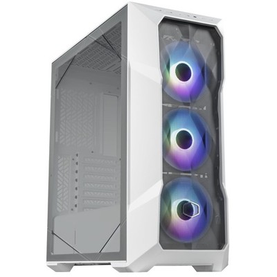 TD500 Mesh V2 White Mid-Tower Case, Polygonal Mesh, 3X 120mm ARGB Fans, USB Gen