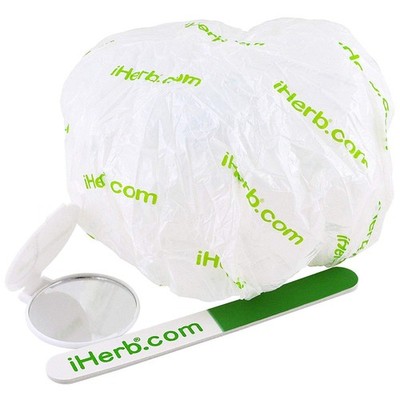iHerb Goods, Promotional Shower Cap, Mirror Nail File Pieces(pack of 2)   3 set