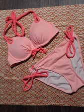 Vintage Victoria's Secret Pink Bikini Padded Lined 32B Bottom Small