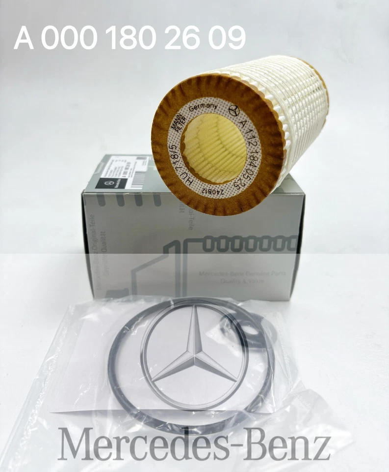 Mercedes Benz A 0001802609 original genuine OIL FILTER cartridge with o rings - Image 2 of 4