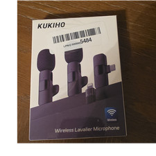 KUKIHO Wireless Lavalier Lapel Microphone Plug and Play Auto Pairing Black