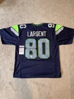 Steve Largent HOF 95 Seattle Blue Football Jersey Autographed/Signed (JSA)