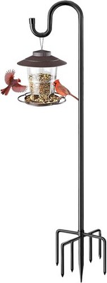 84'' Shepherds Hooks for Outdoor, Heavy Duty Bird Feeder Pole with 7 Prongs Base