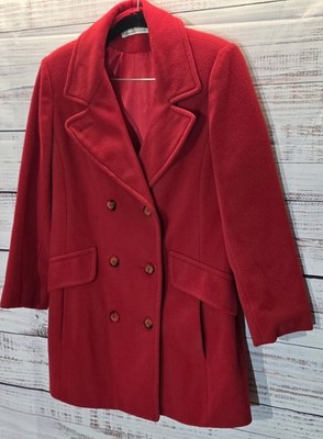 Vintage Mackintosh Authentic Peacoat Womens Large Red 100% Wool Made in USA