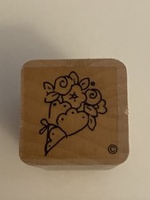 DOTS Flower Bouquet Wood Mounted Rubber Stamp RS87