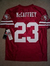 (2025-2026) 49ers CHRISTIAN McCAFFREY nfl Jersey YOUTH KIDS BOYS (L-LARGE 12-14)