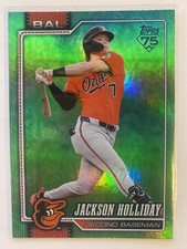 2026 Topps Series 1 Jackson Holliday #92 Holiday Green Foil Baltimore Orioles