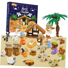 Nativity Advent Calendar 2025, 24 Days Christmas Building Blocks 2.2 Pounds