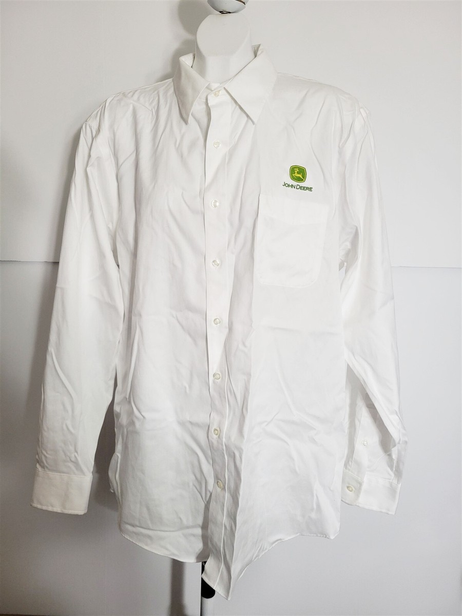 John Deere Lands End White Dress Shirt Size 16 1/2 x 36 Tall Embroidery |  eBay