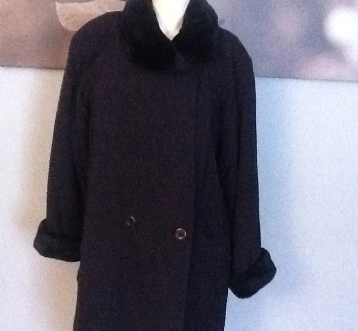 LARRY LEVINE MICROFIBER WOMEN S BLACK WINTER COAT JACKET S eBay