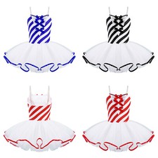 Kids Girls Tutu Skirts Sleeveless Christmas Dance Dress Festival Performance