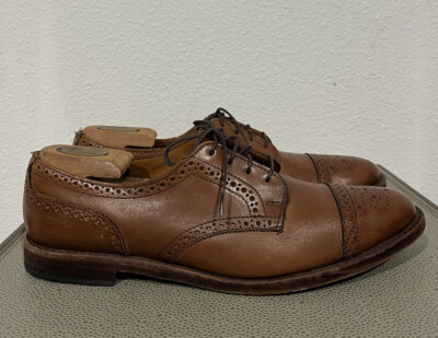 Allen Edmonds ''SANFORD'' Men's Cap-Toe Oxfords 11 D Walnut Brown Made in USA