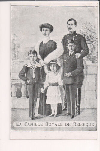 Postal vintage del rey Alberto I y la reina Isabel de Bélgica y familia - Imagen 1 de 1
