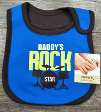 Baby Boy New Vintage Carter's Daddy's Rock Star Baby Bib