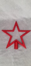 Red Glittery Star Christmas Tree Topper Decoration…8ins