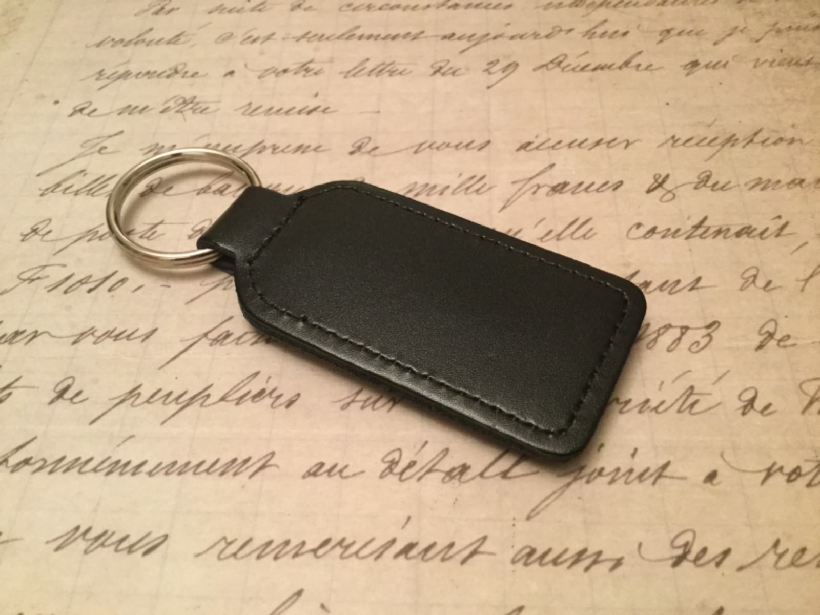 Portachiavi In Pelle Nera Triumph Spitfire - Forma Rotonda, Prodotto In Inghilterra