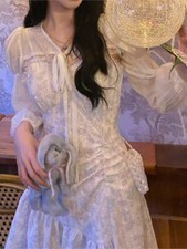 Sweet Fairy Dress Women Kawaii Vintage Elegant Party Mini Sleeveless Sexy Dress 