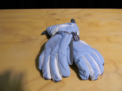 HEAD GLOVES ADULT BLUE WHITE OUTLAST WATERPROOF SNOW SKI SNOWBOARD ZIPPER MEDIUM