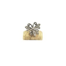 14 Karat Yellow Gold Diamond Butterfly Ring Size 7.25 19214