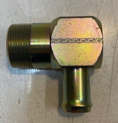 90 Degree Elbow Hydraulic Adapter 3-1/4'' L 3-1/4'' W 42mm Thread OD 22mm ID