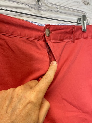 LL Bean Favorite Fit Shorts Womens 16 Coral Orange Stretch Cotton - Picture 3 of 13