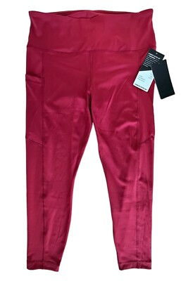 90 Degree Carbon Interlink High Waist 7/8 Ankle Legging Size XL Cranberry Sauce