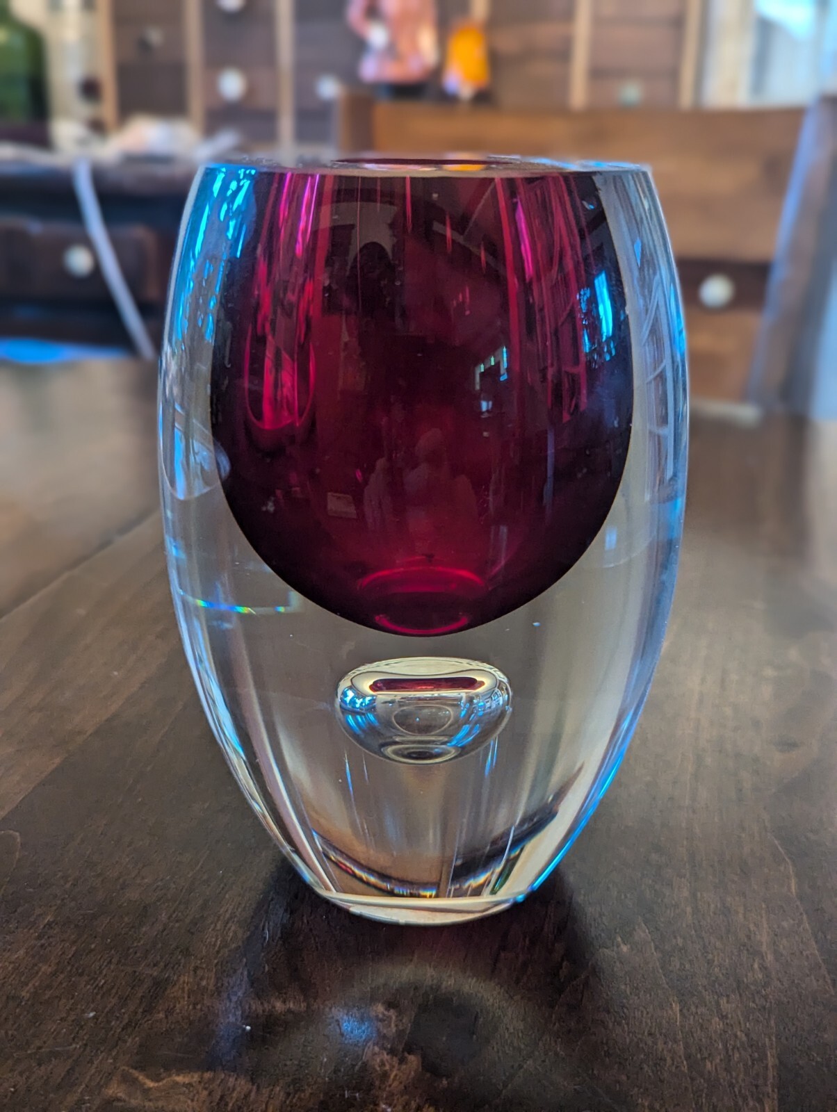 Red And Clear Barenek Studio Czech Art Glass SignedJeronim Tisljer 6 Inch Vase eBay