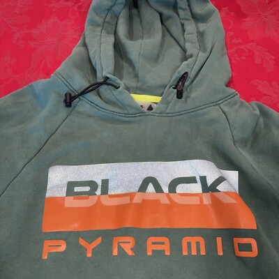 Black Pyramid Hoodie 3 zip pockets Women's Large L Green | eBay