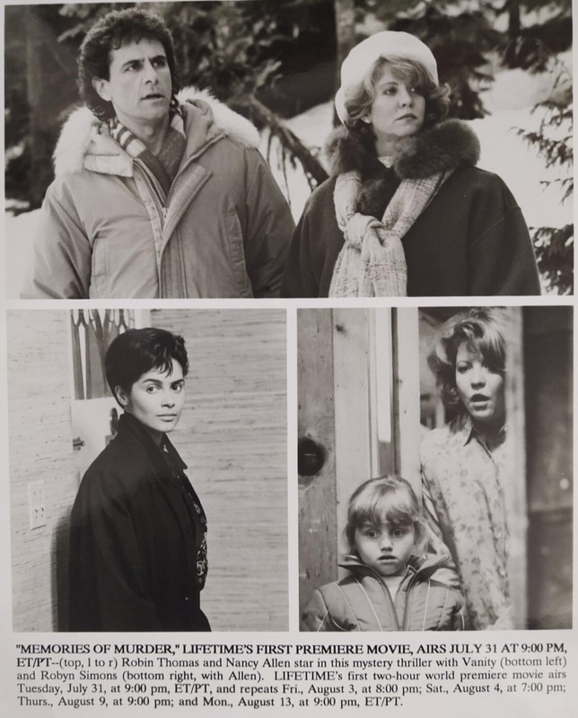 1990 8x10 Press Photo Robin Thomas Nancy Allen MEMORIES OF MURDER Lifetime