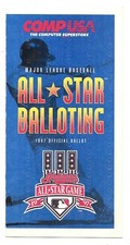 1997 Major League Baseball All Star Ballot Unmarked CompUSA