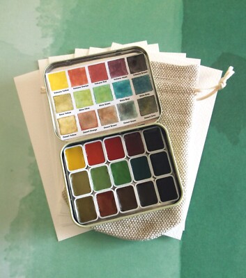 SCHMINCKE Mini Set Volcano Shire Desert Super Granulating Watercolor in Mint Tin