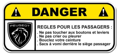 DANGER STICKER RULE TO KNOW FOR PASSENGER HUMOR FUNNY STICKER PZ083
