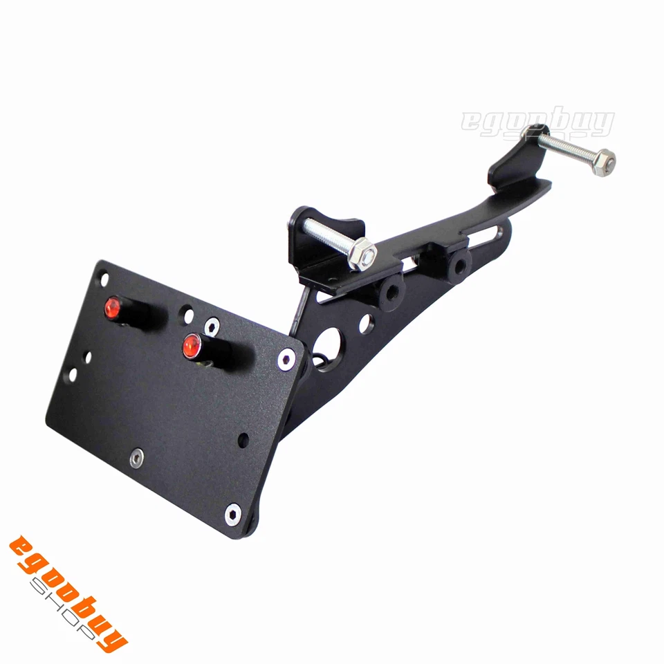 Soporte de placa de número de montaje lateral con luz LED para Sportster 883 1200 Foto 3 de 4