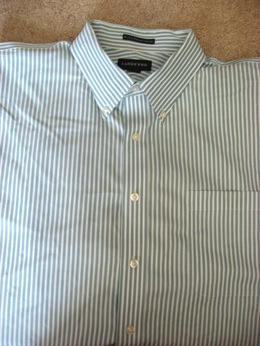 lands end wrinkle free dress shirts Mens Dark Blue LANDS END Wrinkle Free Dress Shirt 19-35 3XL