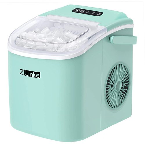 Countertop Ice Maker, Ice Maker Machine 6 Mins 9 Bullet Ice, 26.5Lbs/24Hrs, Port